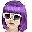 KOLIGHT Fashion Colorful Short Straight Halloween Wigs Women Girls Replacement Cosplay Costume Hair Wigs with Cap+Comb (Purple)