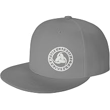 Odin Vikings Helm of Awe Rune Flat Bill Visor Classic Snapback Hat Adjustable Brim High Top Baseball Cap Gray