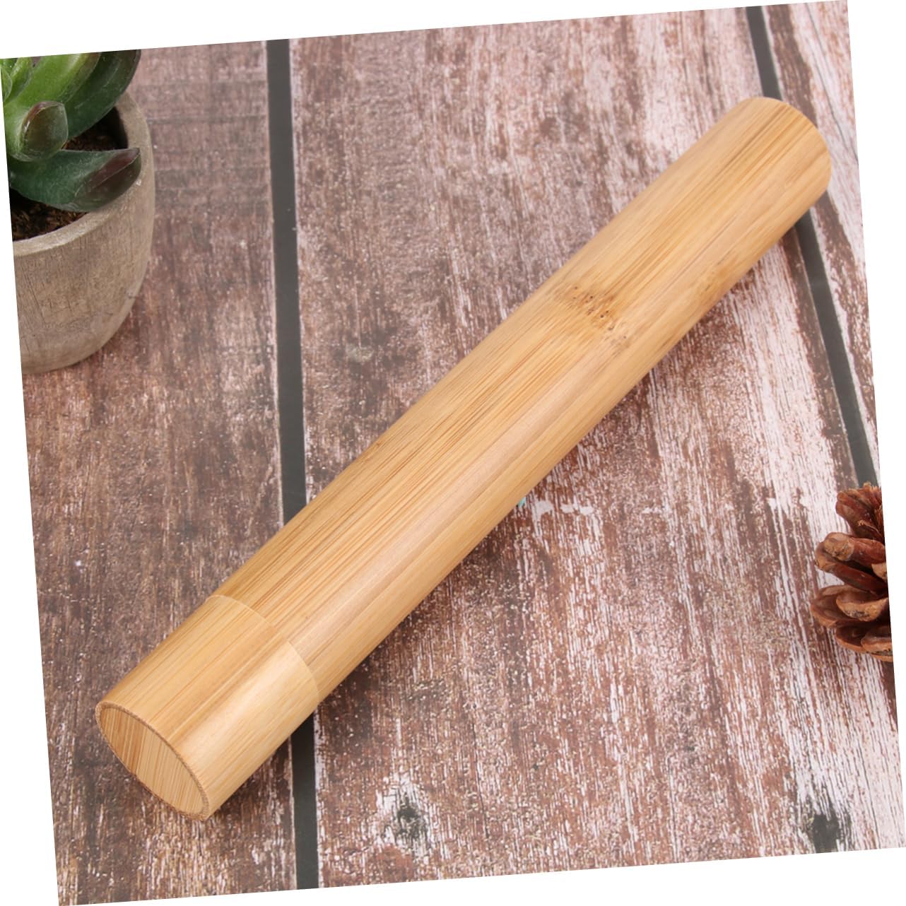 Handmade Vintage Toothbrush Storage Bamboo Toothbrush Tube Case Multi-use for Travel or Home image 3
