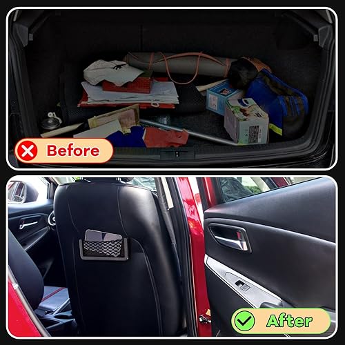 Miniatura 45 de Almacenamiento para el vehículo o la autocaravana, estructura de plástico ABS, malla para organizar el automóvil, bolsa de red, soporte, bolsillo