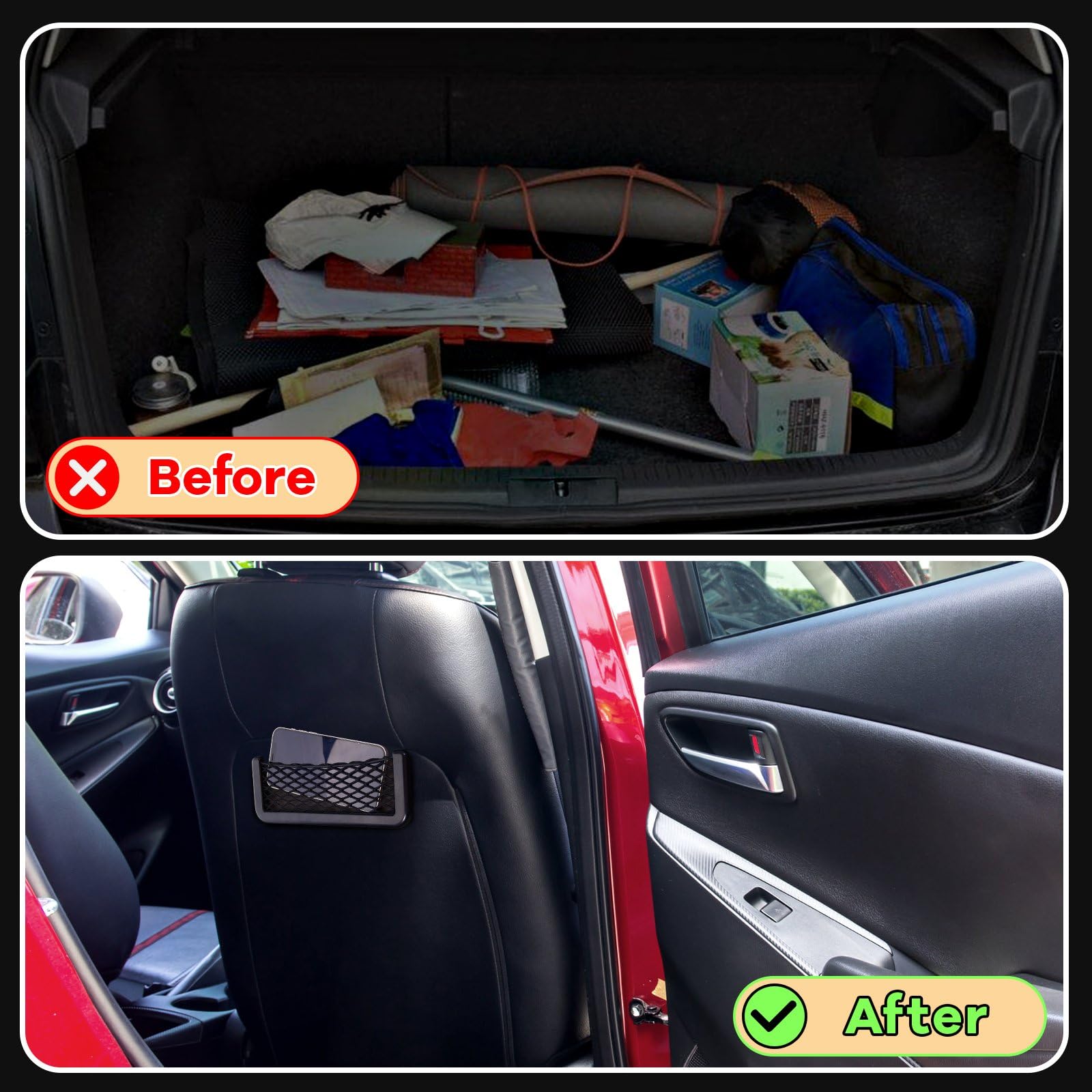 Plastic Frame Car Storage Net Bag Car Mesh Net Bag Holder Car Net Plastic Frame Car Storage Net Bag Car Mesh Net Bag Holder Car Net