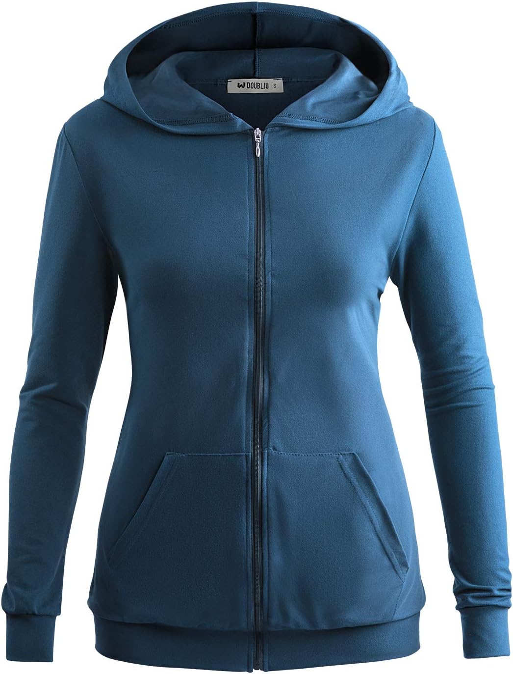 Women's Front Pocket Zip-up Lightweight Hoodie with Plus Size