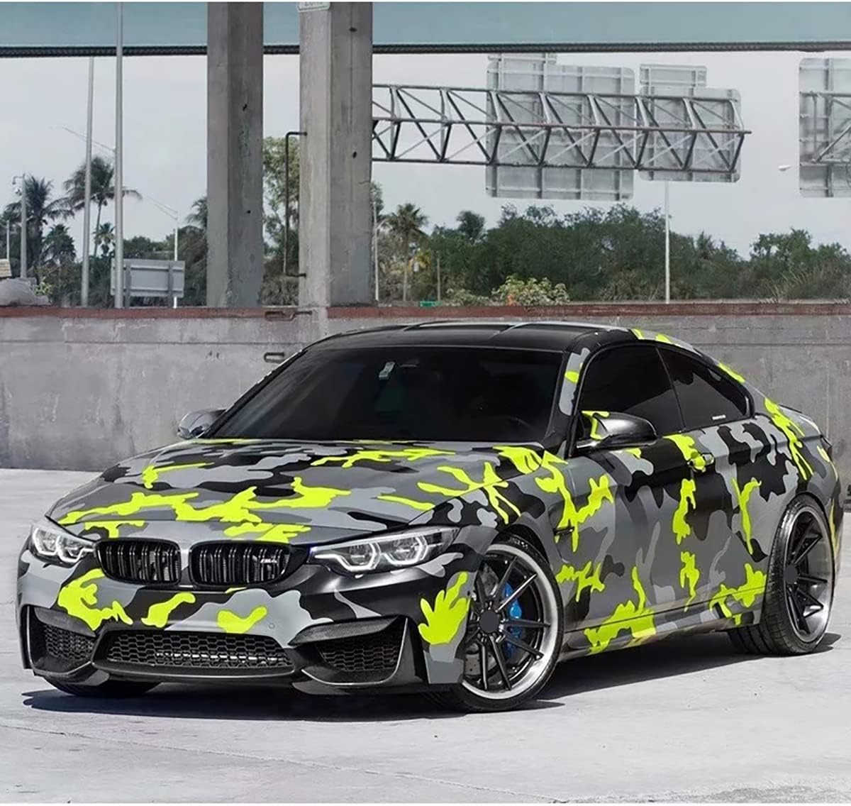 Queenbox 5x32.8ft Camouflage Car Sticker Vinyl Car DIY Wrap Sheet Roll Camo Self Adhesive Film Sticker Decal, 4