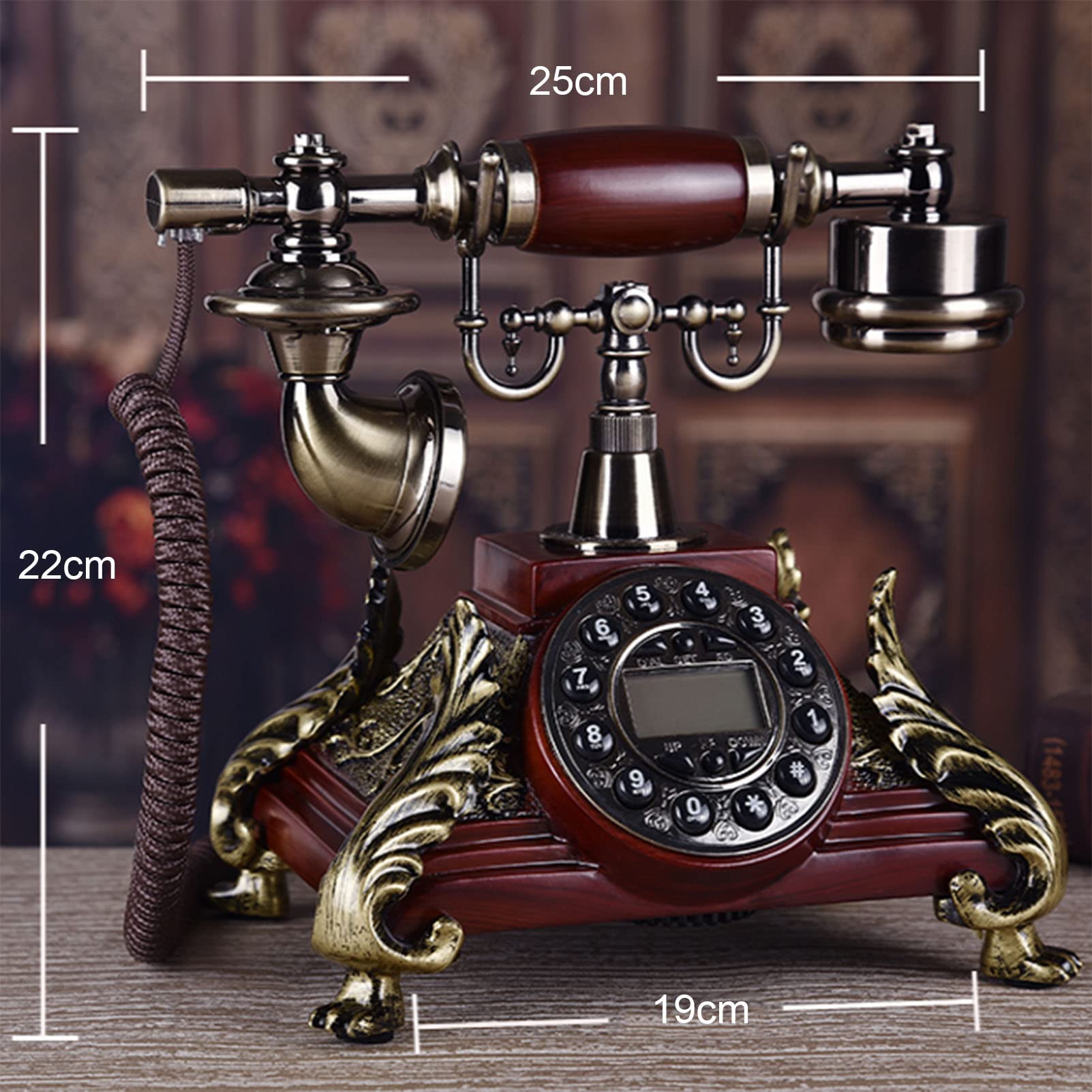 Telefono Fisso Vintage, Telefono Fisso retrò Vecchio Stile, Imitazione di Un Telefono Antico per l'home Office e l'arredamento di Un Hotel stellare (suoneria Singola)