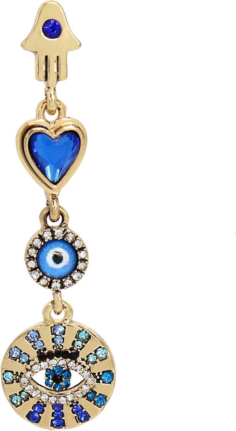 Betsey Johnson Womens Evil Eye Linear Earrings