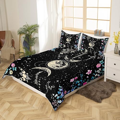 Miniatura 191 de Juego de funda de edredón de 3 piezas, diseño de hongos, diseño de hojas botánicas de acuarela y fresa, para niños, adolescentes, adultos, libélula