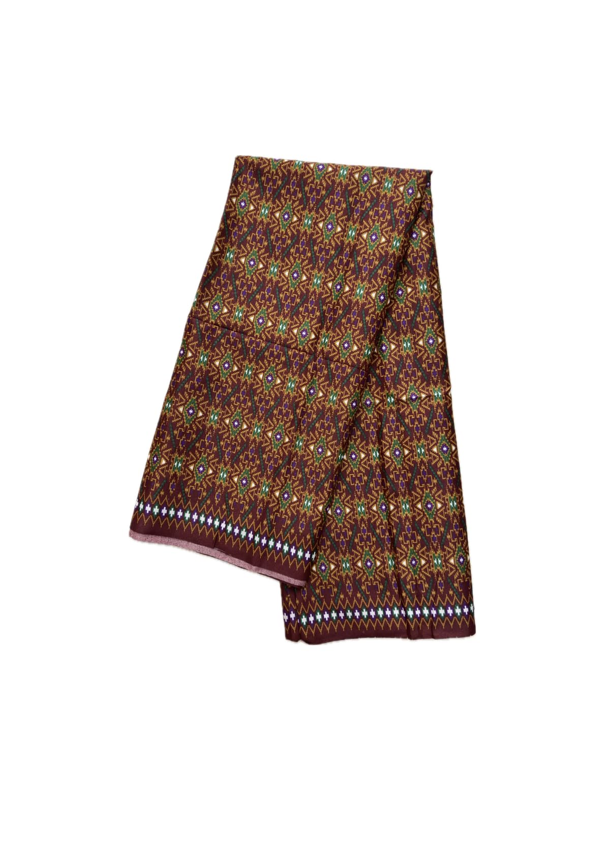Geometric Batik Printed Sarong (1, Maroon-G)