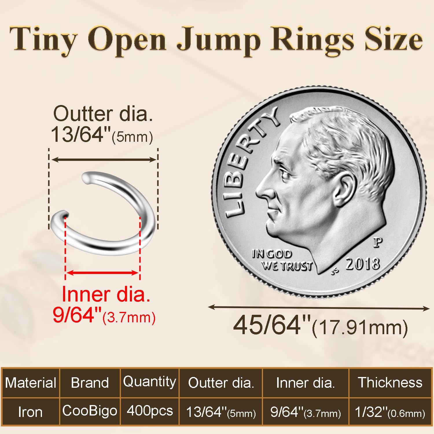 400pcs 13/64" Silver Tiny Jump Rings for Jewelry Making Replacement, Open Jump Ring Metal Jewelry Findings for Bracelets Necklaces Earrings Keychains Connectors Loops Repair Hardware image 2