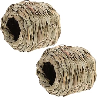 Ipetboom 2 Pçs Hamster Esconderijo Hamster Palha Esconderijo Animal De Estimação Ninho Hamster Túnel Kit Refúgio De Grama Cobaia Chinchila Esconderijo Castelo De Hamster Esconderijo Túnel