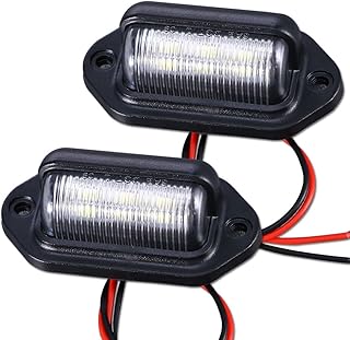 Linkhood LED License Plate Light, 6 SMD 12V Trailer License Plate Lamp Taillight, Waterproof Courtesy Step License Plate Tag Light for Truck SUV Trailer Van RV Boats(2 Pack)