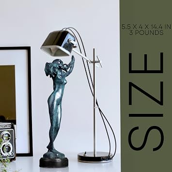 14.4 Sexy Nude Female Blue Bronze Statue,Modern Nude Girl Naked Lady Artwork Bronze Figure Statues and Sculptures for Decoration, Collections and Important