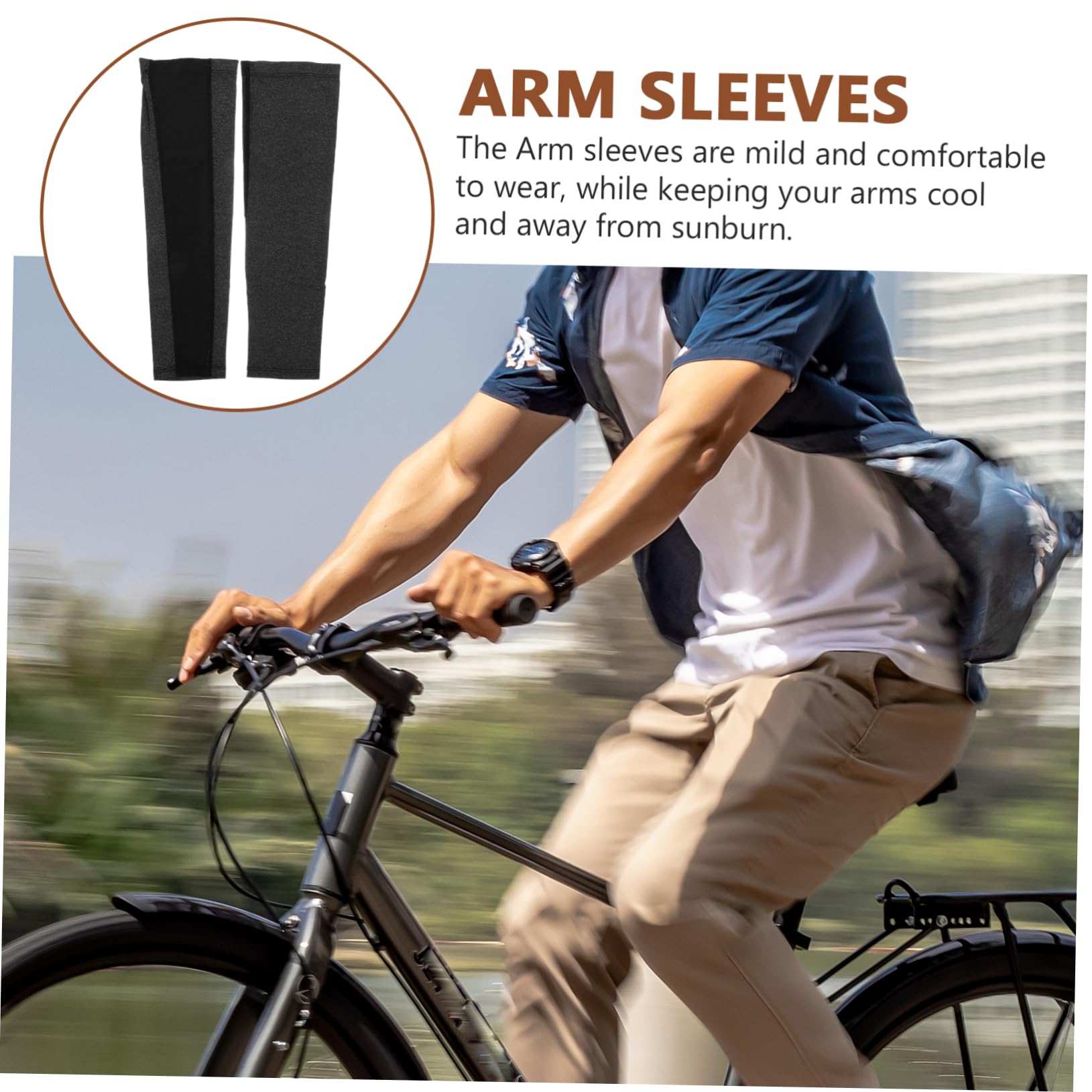 TOYANDONA Manga de protección Solar Cubrir Mangas de Brazo de protección Solar UV Solar Flexible de Brazos Mangas Protectoras de Brazo para Hombre Nylon Negro