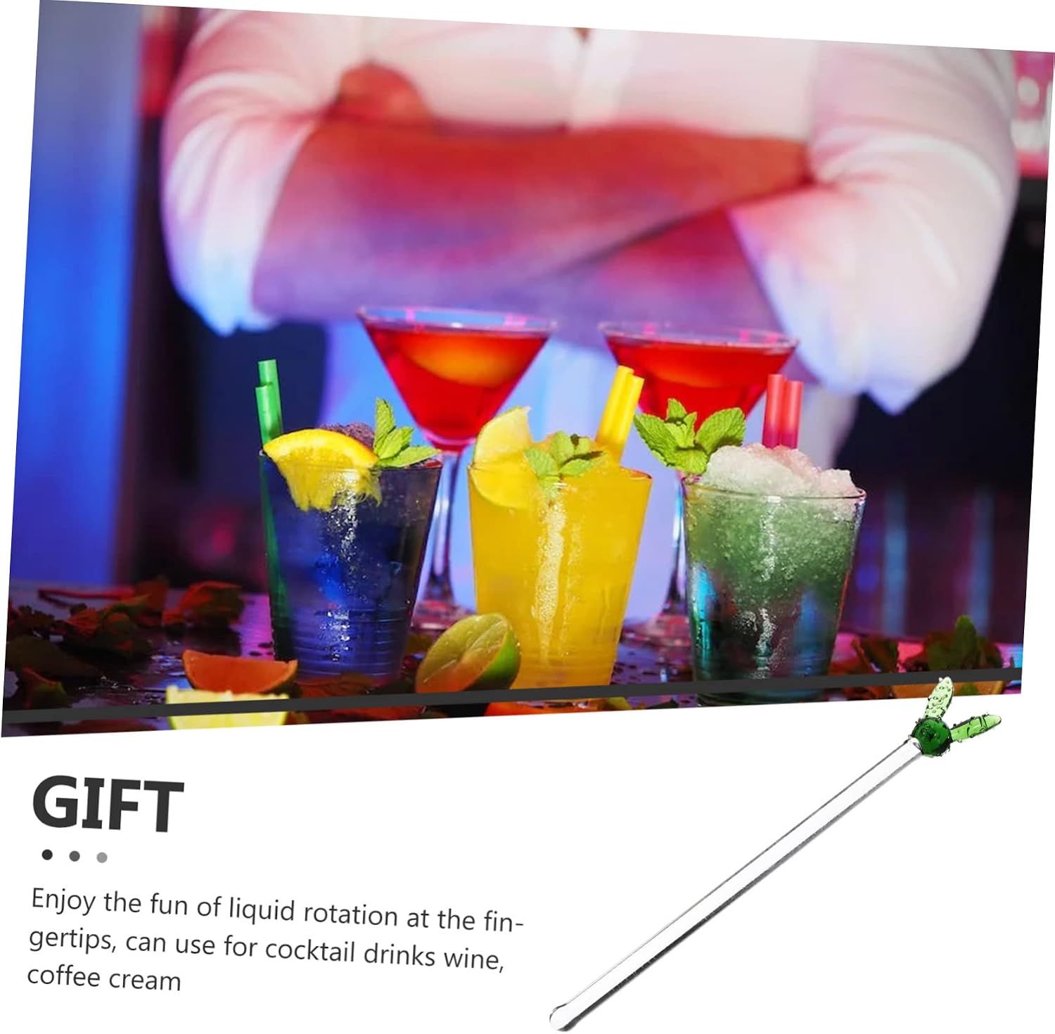 Glass Stirring Rod Swizzle Stick with Welded round Chip for Bar