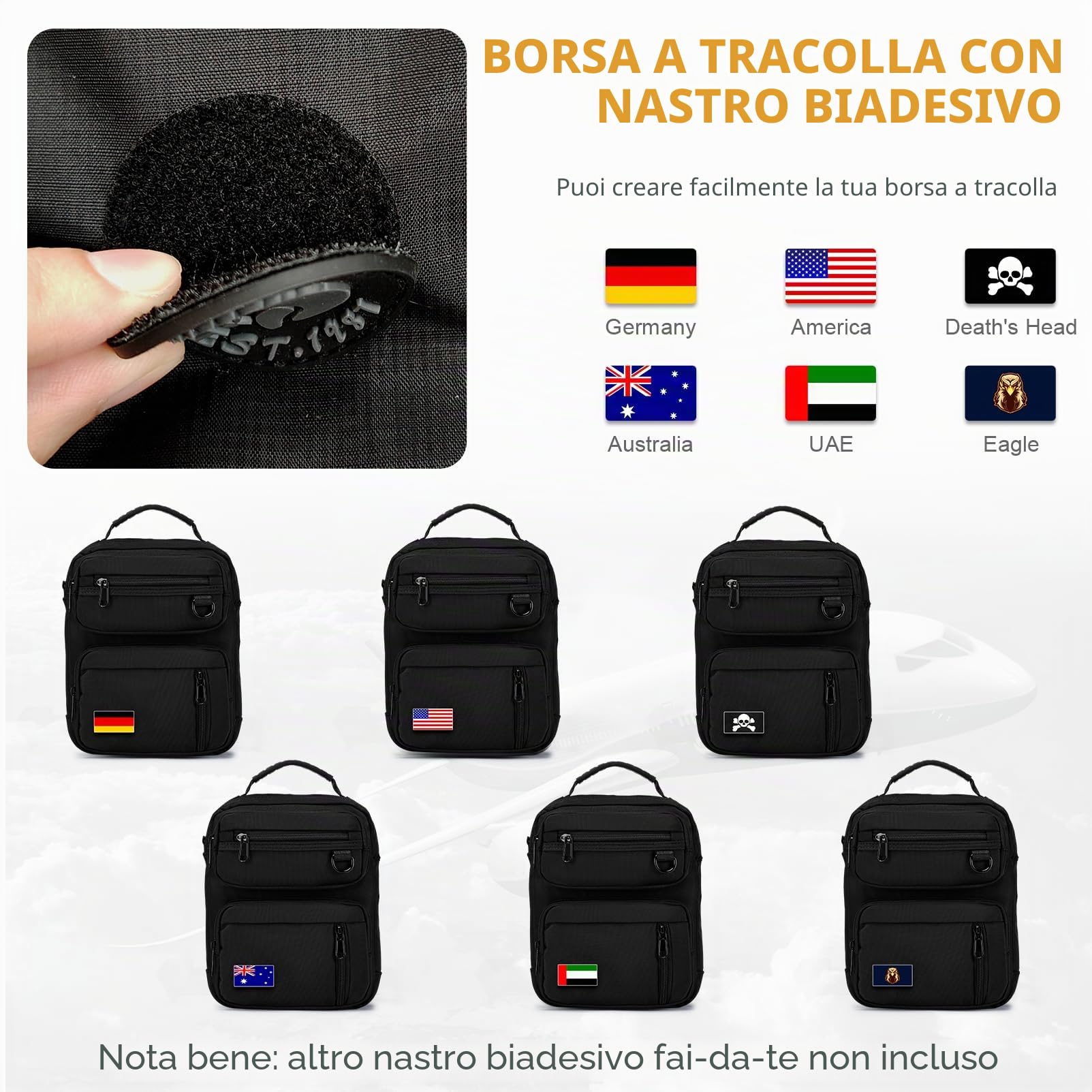 Borsello Uomo Tracolla Piccolo Con Toppa Adesiva, Impermeabile Oxford Borsa Tracolla Borselli Uomo Elegante Marsupio Tracolla Uomo Borsetta Tracolla Uomo Piccola Per Lavoro, Viaggi, Shopping