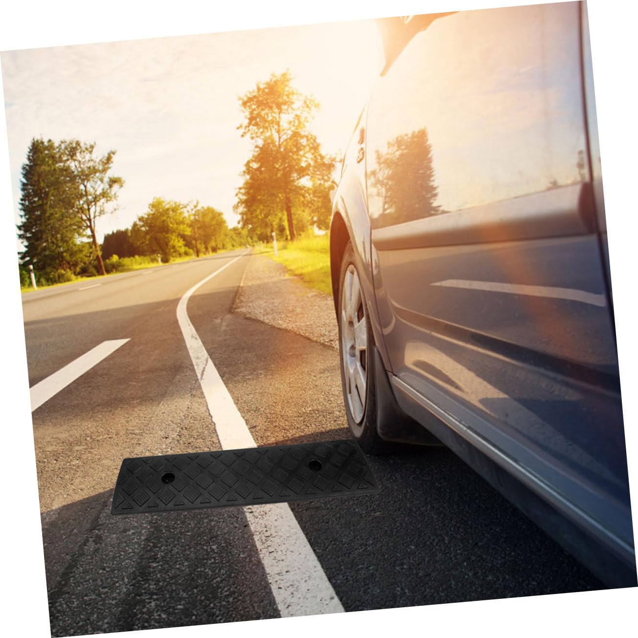 Zerodeko Rampas de Goma Antideslizantes y Portátiles para Bordillos de Coche 2piezas Mejora la Seguridad y Facilita el Acceso para Umbrales en Entradas y Escaleras