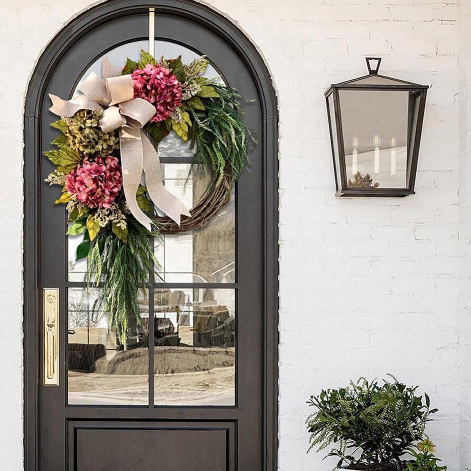 Ghirlanda Porta Ortensie 40 Cm - Decorazione Primaverile Per Interni/Esterni - Per Matrimoni, Casa - Foto 3