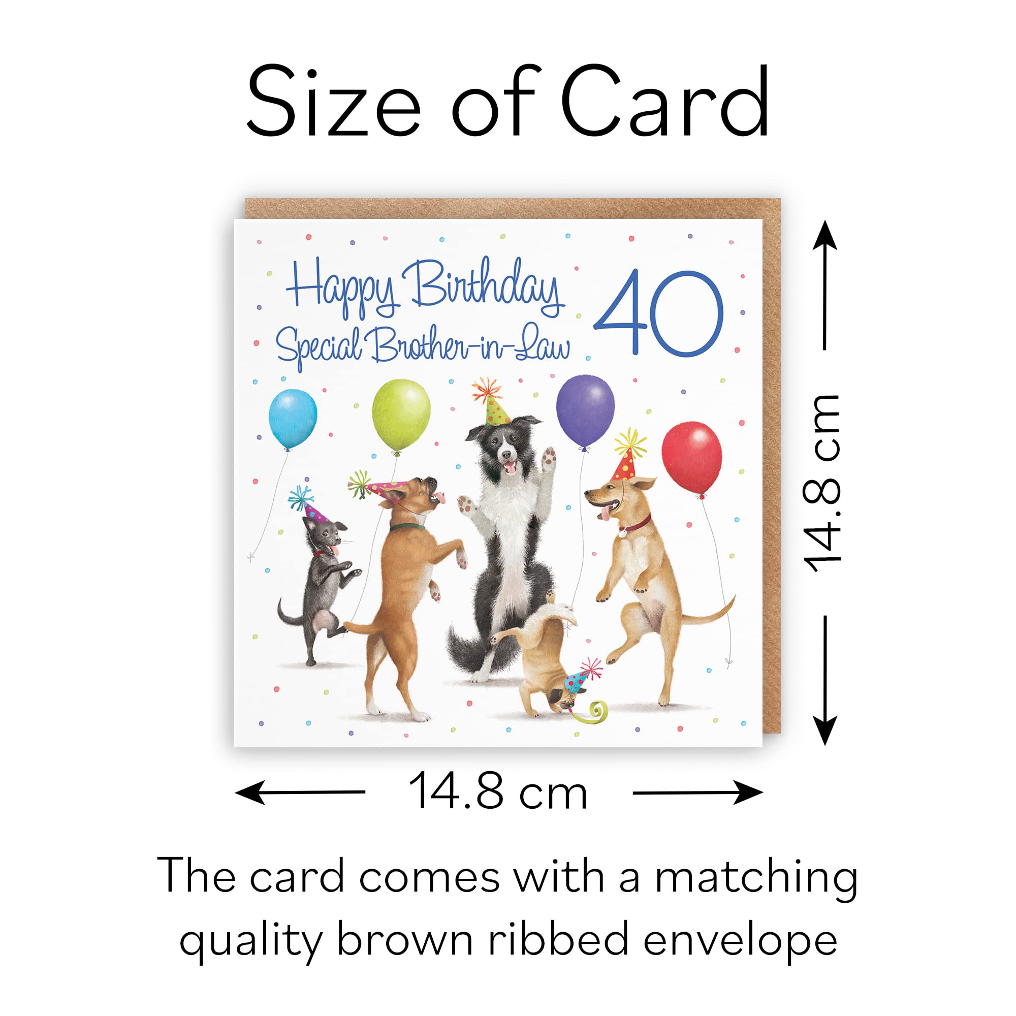 Hunts England Biglietto Auguri 40° Compleanno Per Cognato - Divertente E Originale - Formato Quadrato Con Busta