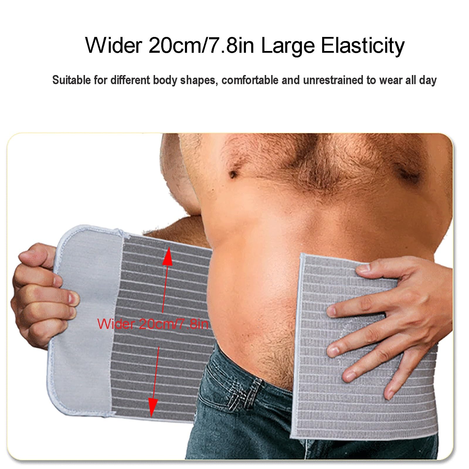 Cintura per Ernia per Uomini e Donne, Regolabile Fascia Ernia Ombelicale con 2 Cuscinetti di Compressione, Fascia Addominale per Ventrali e Pre-Post Operatori(Black,Large)