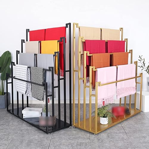 Miniatura 7 de Organizador de bufanda independiente de metal, bufandas, pantalones, corbatas, chales, manta, soporte de exhibición de tela, soporte creativo