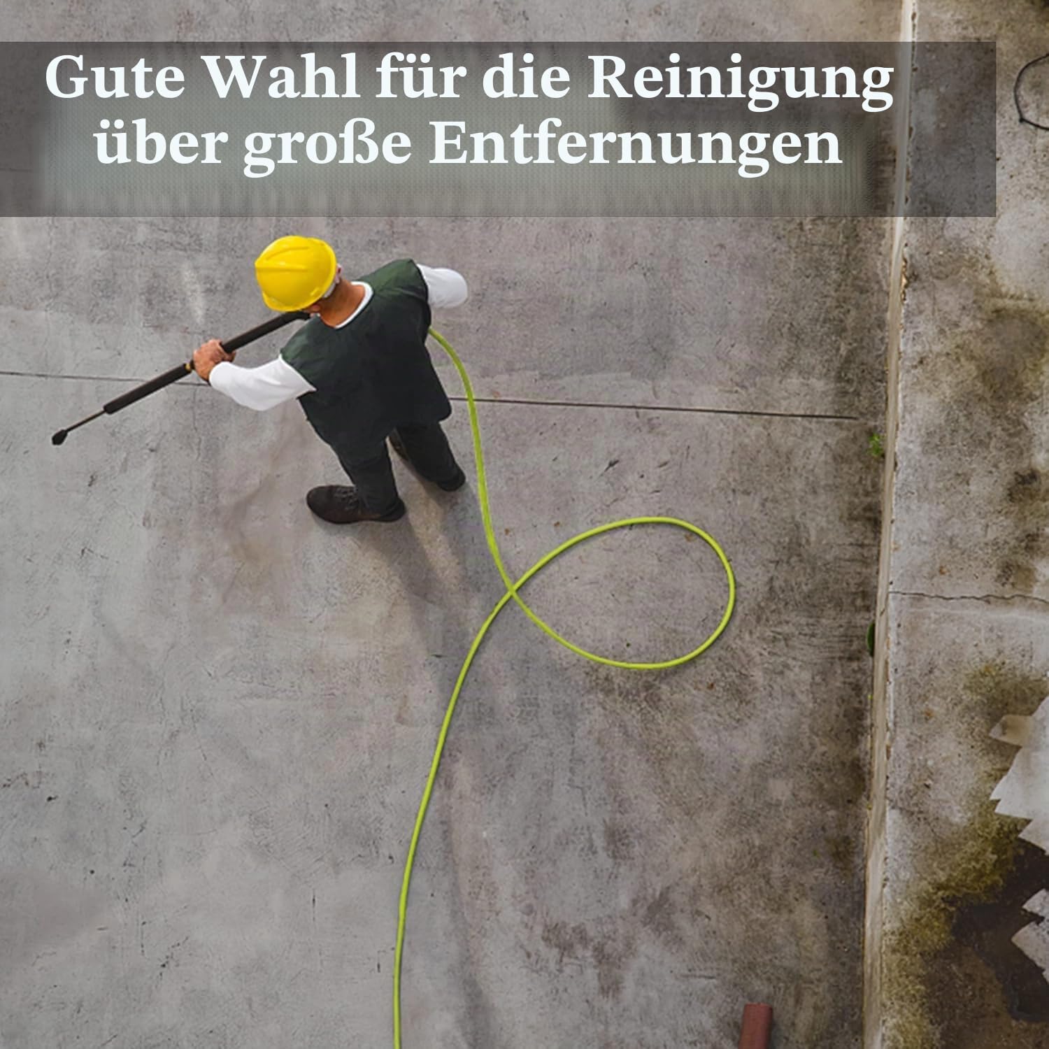 M MINGLE Hochdruckreiniger Schlauch 30m (100 FT) x 1/4 Zoll, M22 14 mm Ersatzschlauch für Hochdruckreiniger mit 3/8 Zoll Schnellkupplungs-Set, 248 bar (3600 PSI)