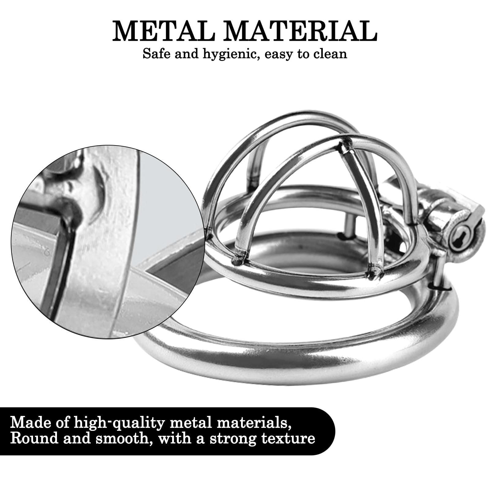 Gabbia Castità Cock Cage in Metallo, Gabbietta di Castità per Uomini, Piccola Gabbia di Castità Bondage Fetish Sex Toys Schiavo Giocattolo Sessuale (55mm)