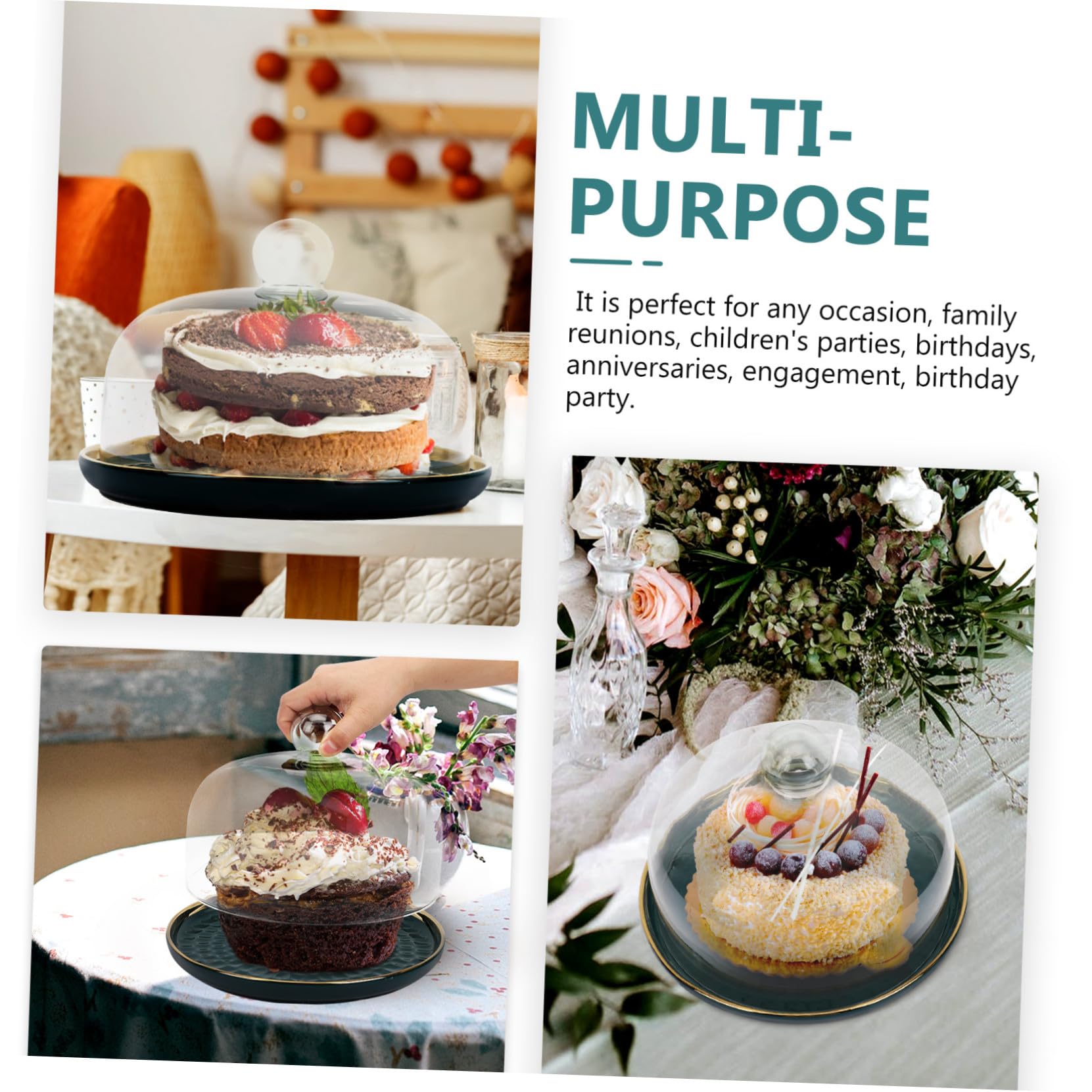 IMIKEYA Plato De Postre De Pastel Bandeja Para Servir Alimentos Bandeja Para Guardar Pasteles Para Postres Con Tapa De Vidrio Para Tarta Soporte Pastel Con Tapa