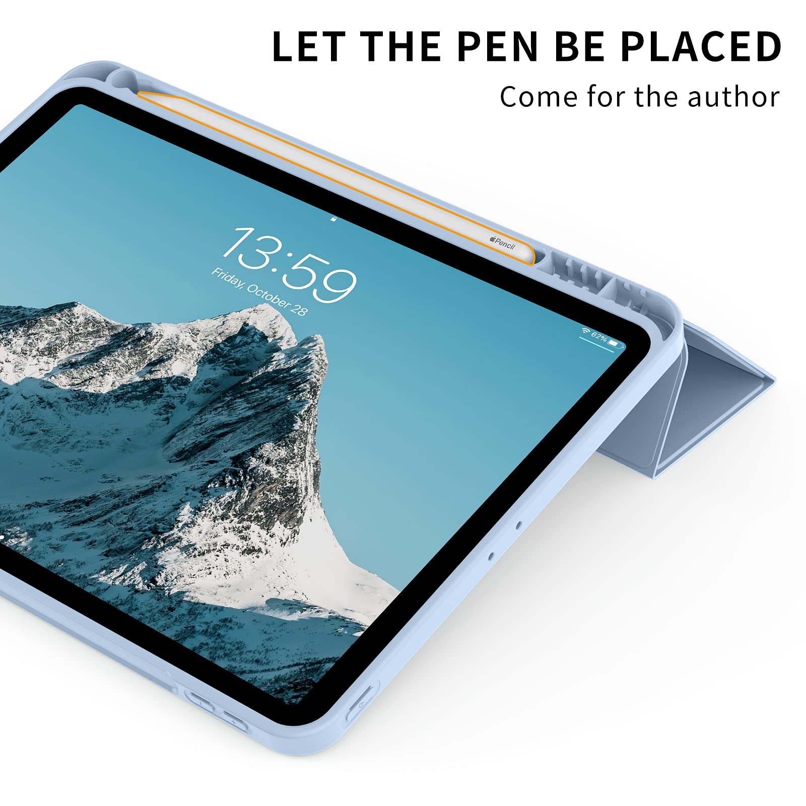 Case For IPad Air 11 Inch 2025 M3/2024 M2/Air 7 6 5 4 Generation (2025/2024/ 2022/2020) 10.9 Inch With Pencil Holder, Smart Stand Cover, Supports Apple Pencil Charging, Auto Wake/Sleep - Gray - View #4