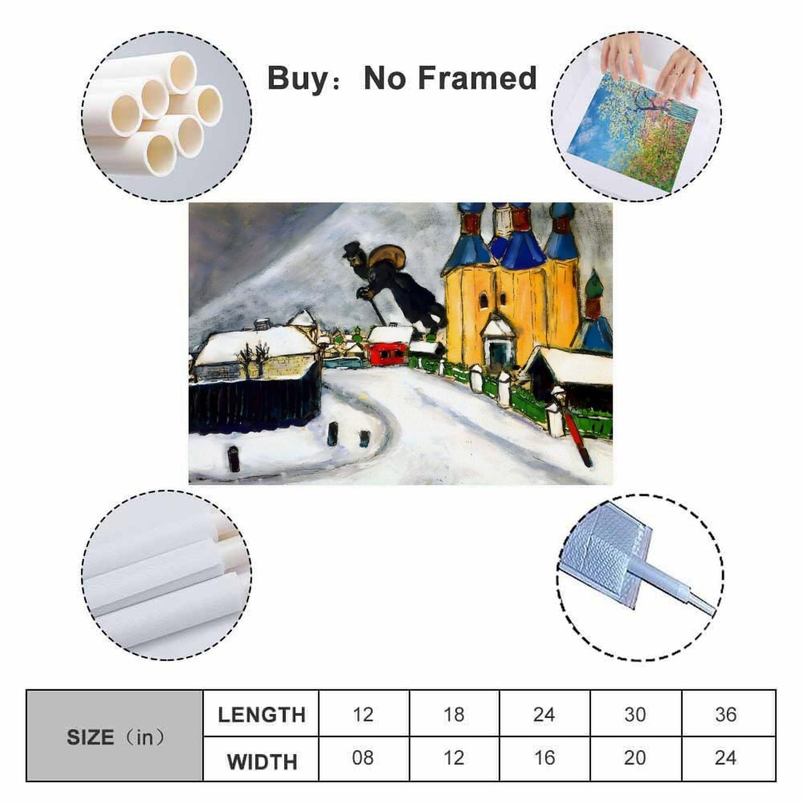 Amazon.co.jp: ヴィテプスクの上のマルク・シャガール 1914 年頃に