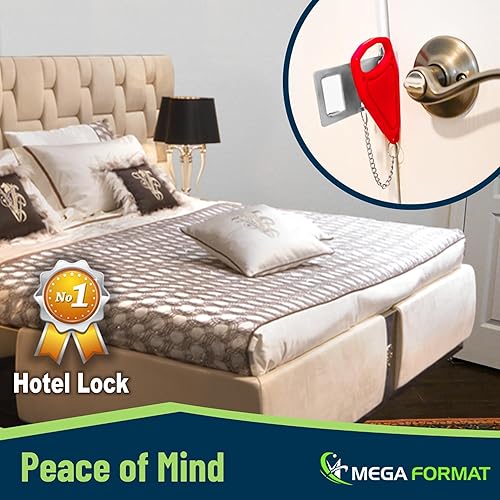 Miniatura 5 de Mega Format Cerraduras de puerta de hotel para viajeros cerraduras de puerta portátiles, esenciales para viajes, cerradura de puerta de seguridad