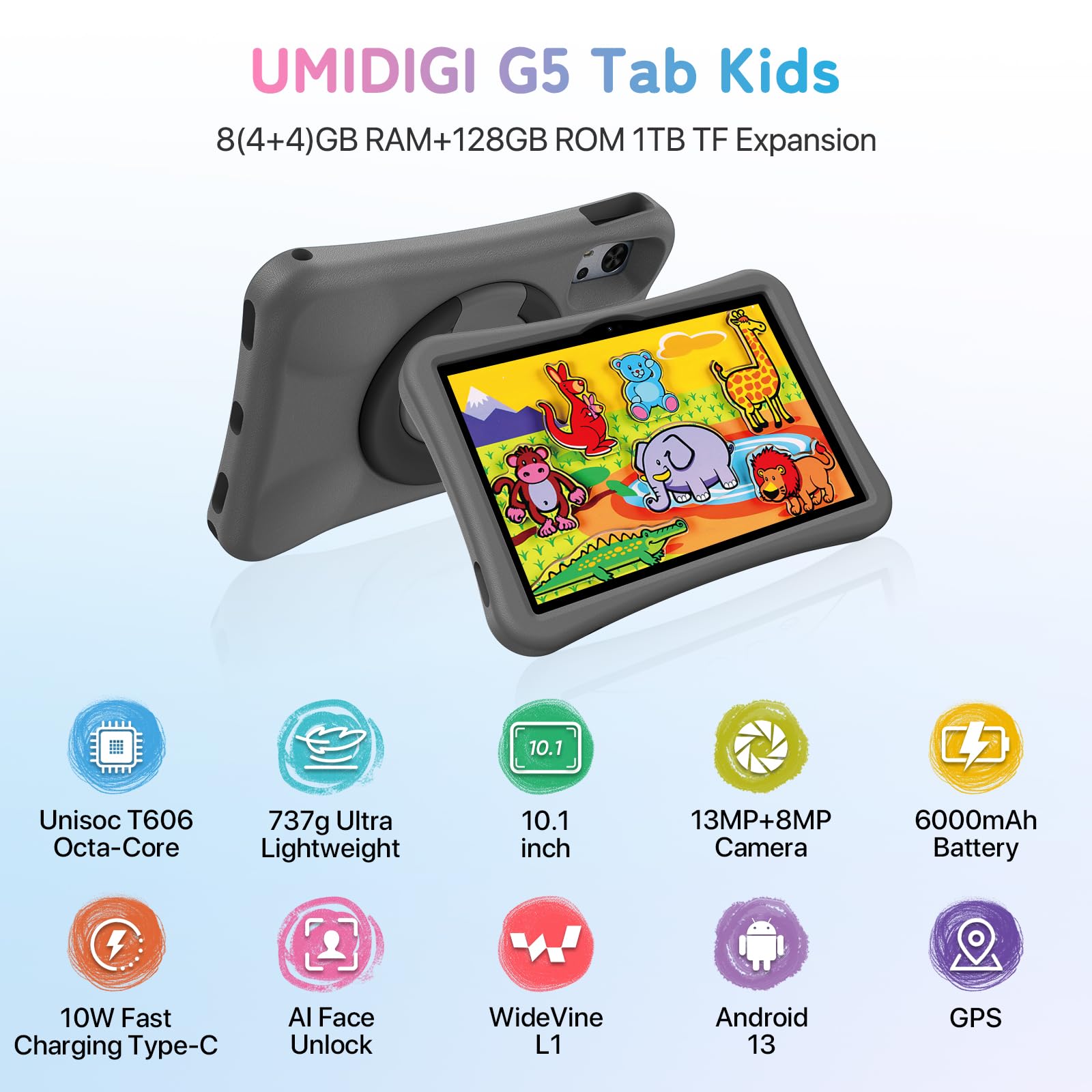 キッズ タブレット UMIDIGI G5 Tab Kids 10.1インチ UMIDIGI G5 Tab Kids Tablet, Android Tab for Kids, 8(4+4) G+