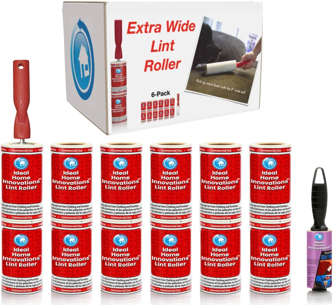 Lola Rola Sticky Mop, Giant Floor Lint Roller, 9" W x 3.5