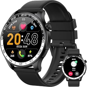 2026 Smartwatch Uomo Donna, 1.43″ HD AMOLED Orologio Smartwatch con Chiamate e Whatsapp, Orologio Digitale con 100+Sport, SpO2/Sonno/Cardiofrequenzimetro, IP68 Impermeabile Smart Watch per iOS Android