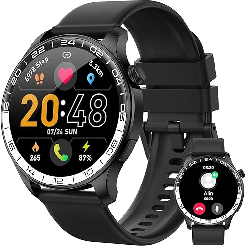 Military Smart Watches for Men Women(Answer/Make Calls), 40mm AMOLED Display Smart Watches with 100+ Sport Modes, 24/7 Heart Rate/Spo2/Sleep Monitor/IP68 Waterproof, Fitness Watch for Android iOS