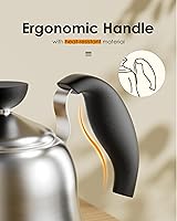 Vista 4 de Hervidor de café para estufa, hervidor de cuello de cisne premium, tetera para verter café y té, tetera de estufa, calentador de agua caliente