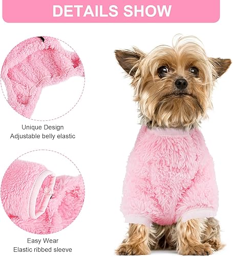 Miniatura 6 de Kosiyi Suéteres para perros pequeños, hembra, niño, pijamas para perros de Pascua, ropa de forro polar para perros pequeños, overol de terciopelo