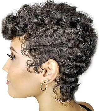 SonGxu Afro Braiding Wigs,Short Cut Wigs,Pixie Cut Wig Short Wigs,Side Parting Twist Crochet Hair Natural Braids,Afro Braiding Wigs for Women Black,A