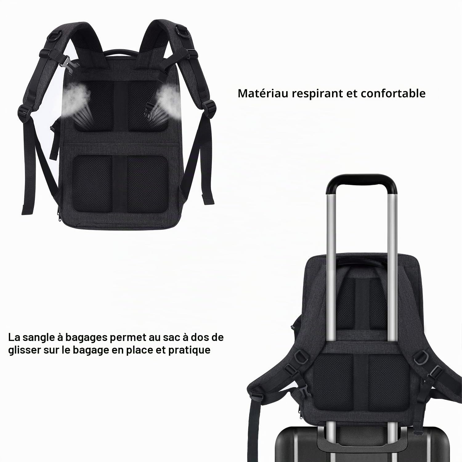MOSISO Caméra Backpack 17,3 Pouces, DSLR/SLR/Mirrorless Hommes/Femmes Photographie Caméra Sac avec Laptop Compartiment&Trépied Holder&Pluie Cover Compatible avec Canon/Nikon/Fuji/Laptop, Espace Gris