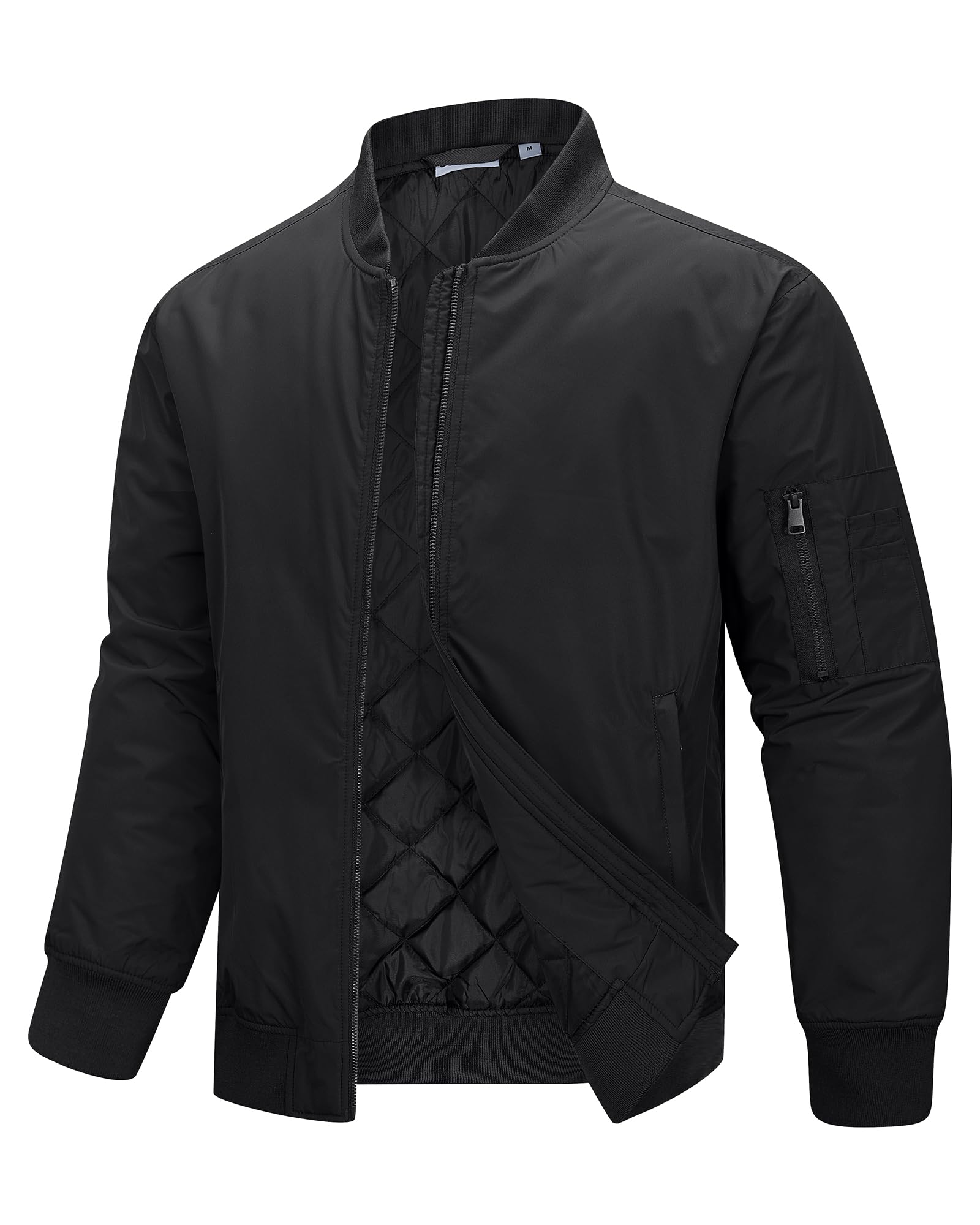 Men's Bomber Jacket Lightweight Zip Up Waterproof Windbreaker