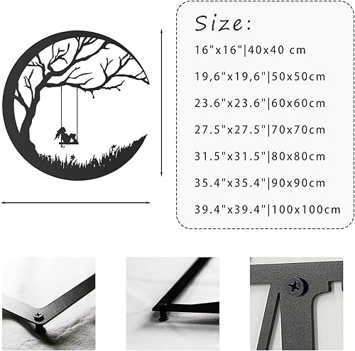 Miniatura 3 de fayholy Arte de pared de metal de luna, decoración de pared bohemia, luna bohemia, arte retro, decoración de pared de sala de estar, arte de pared