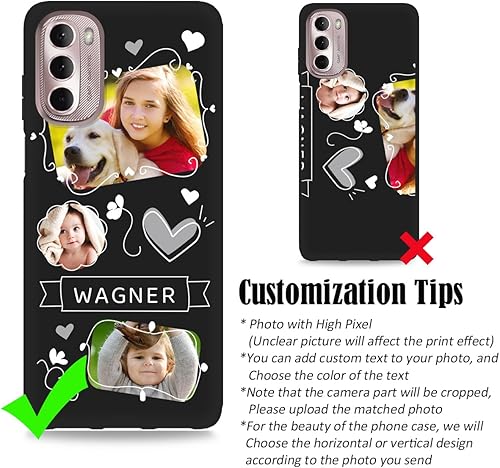 Vista 135 de Funda personalizada para Motorola Moto G Stylus 2021 con nombre de foto, texto y foto, GStylus personalizado -21 funda suave y fina (negro) de 6.8
