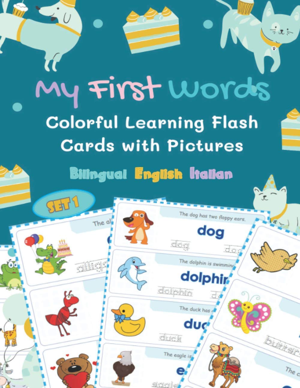 My First Words Colorful Learning Flash Cards with Pictures Bilingual English Italian Set 1: Teach your child basic word flashcards alphabet letters, ... (My First Words Bilingual English Italian)