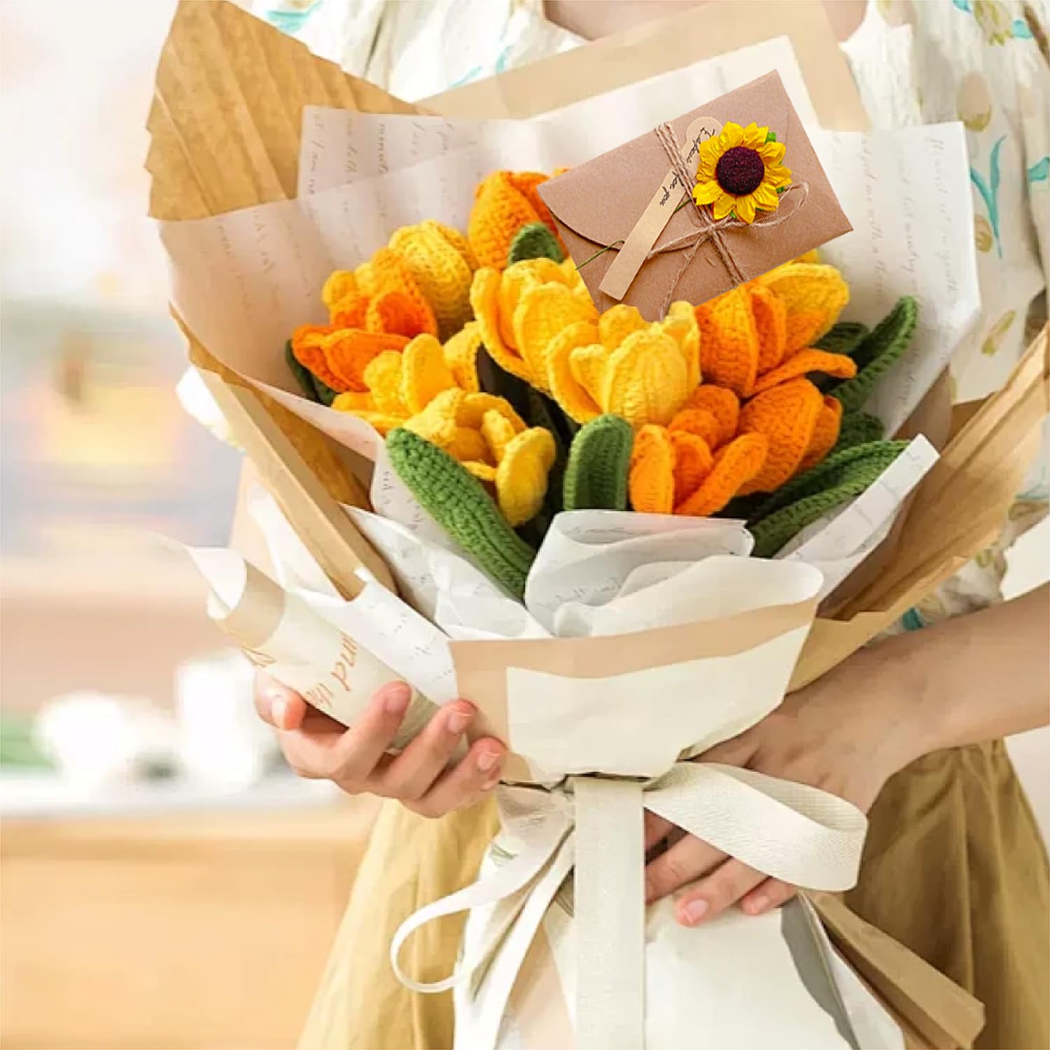 Kraft Papier Retro Grußkarten mit Umschlägen, 8 Stück, Trockenblumen, für Hochzeit Geburtstag Weihnachten