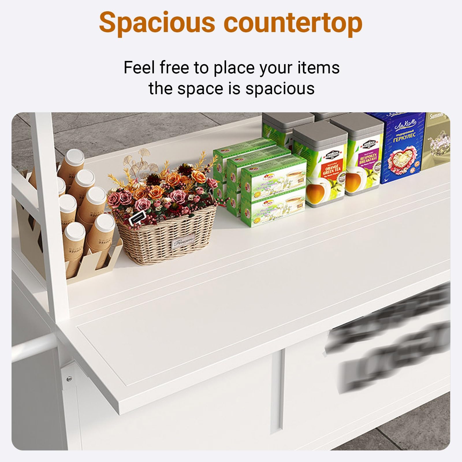 Carrello distributore portatile, stand esterno multiuso per mercati notturni, snack e promozioni, perfetto per vendite ed eventi alimentari, facile da installare e utilizzare