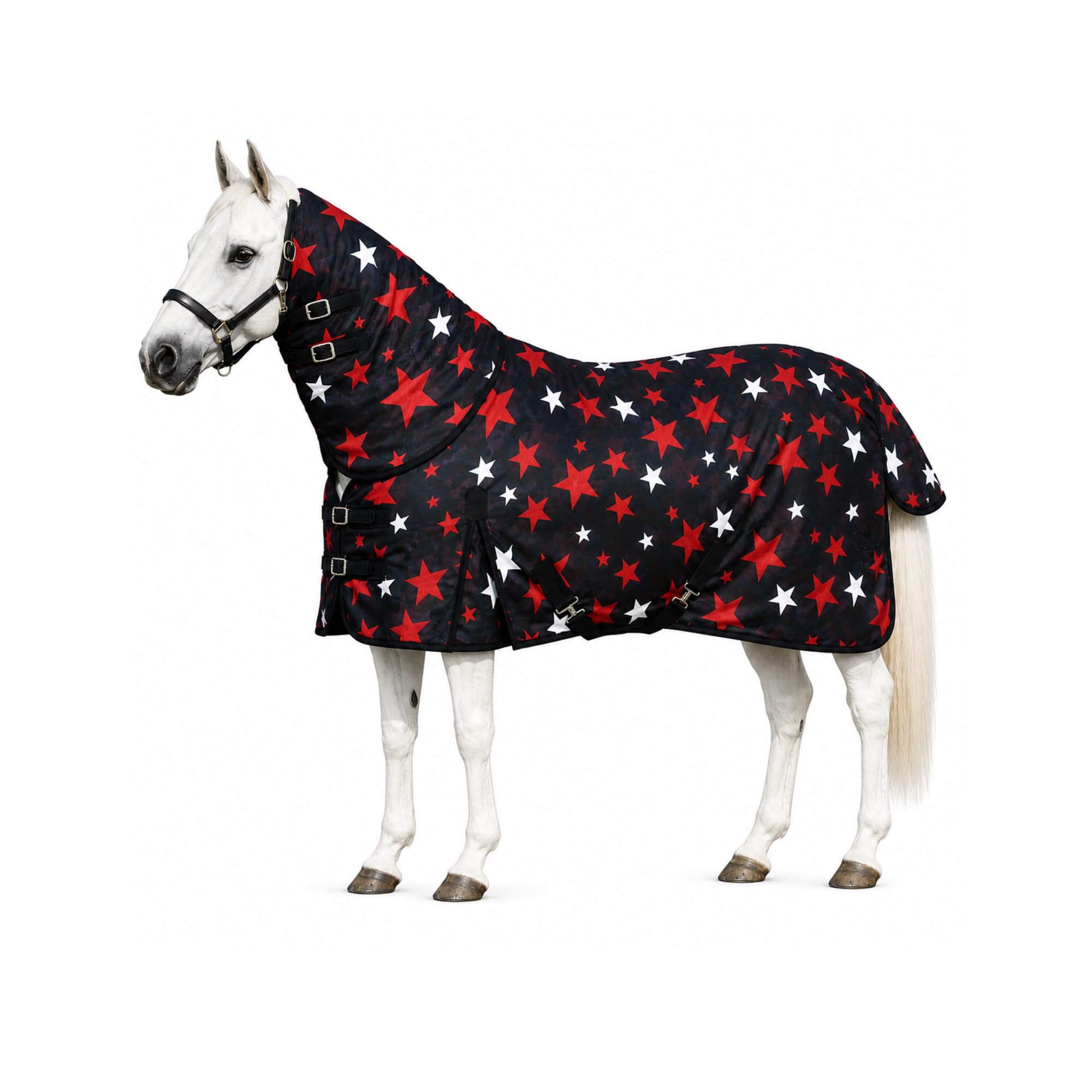 THKtack Fly Rug with Detachable Neck Cover | 160 GSM Breathable Mesh Horse Fly Sheet | Lightweight Horse Rug with Cross Surcingles, Double Front Closure & Tail Flap (6'0")