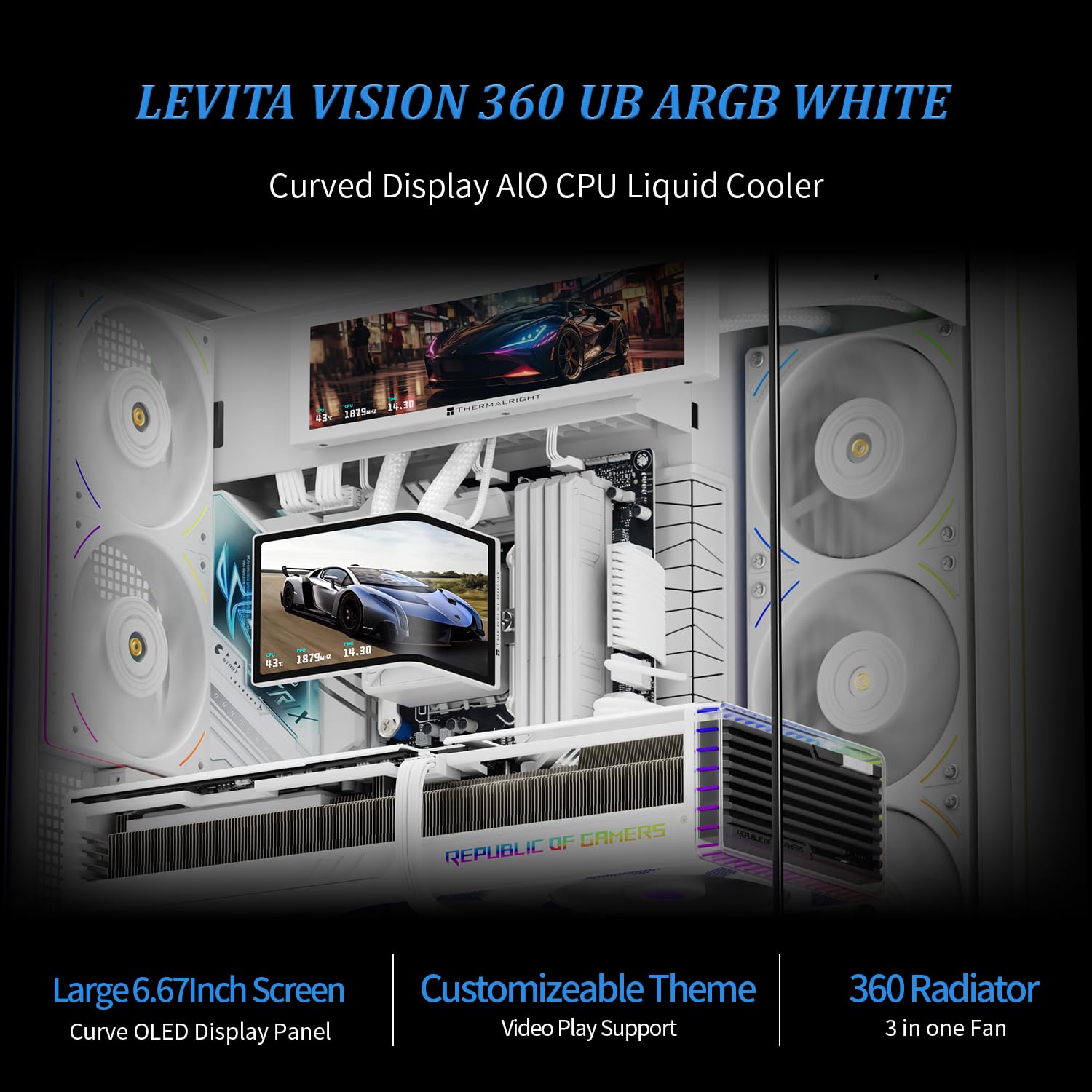 Amazon.co.jp: Thermalright Levita Vision 360 UB ARGB ホワイト AIO