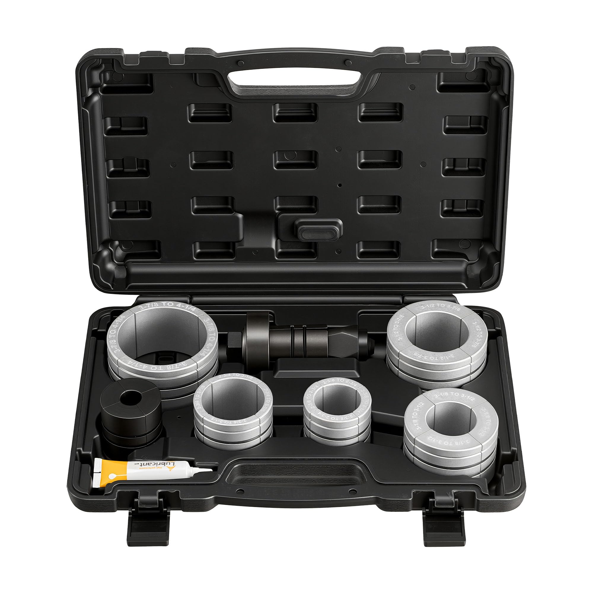 VEVOR Kit di Strumenti per Svasatura, Kit di Utensile per Espansione dei Tubi di Scarico, Allargatore per Tubi di Scarico da 41,27 mm a 107,95 mm, con 7 Collettori Robusti e Custodia per Trasporto