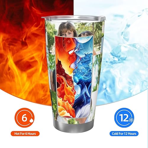 Miniatura 5 de Taza de café personalizada con tapa de foto de 20 onzas, regalos personalizados para el día de San Valentín, Día de la Madre, cumpleaños para