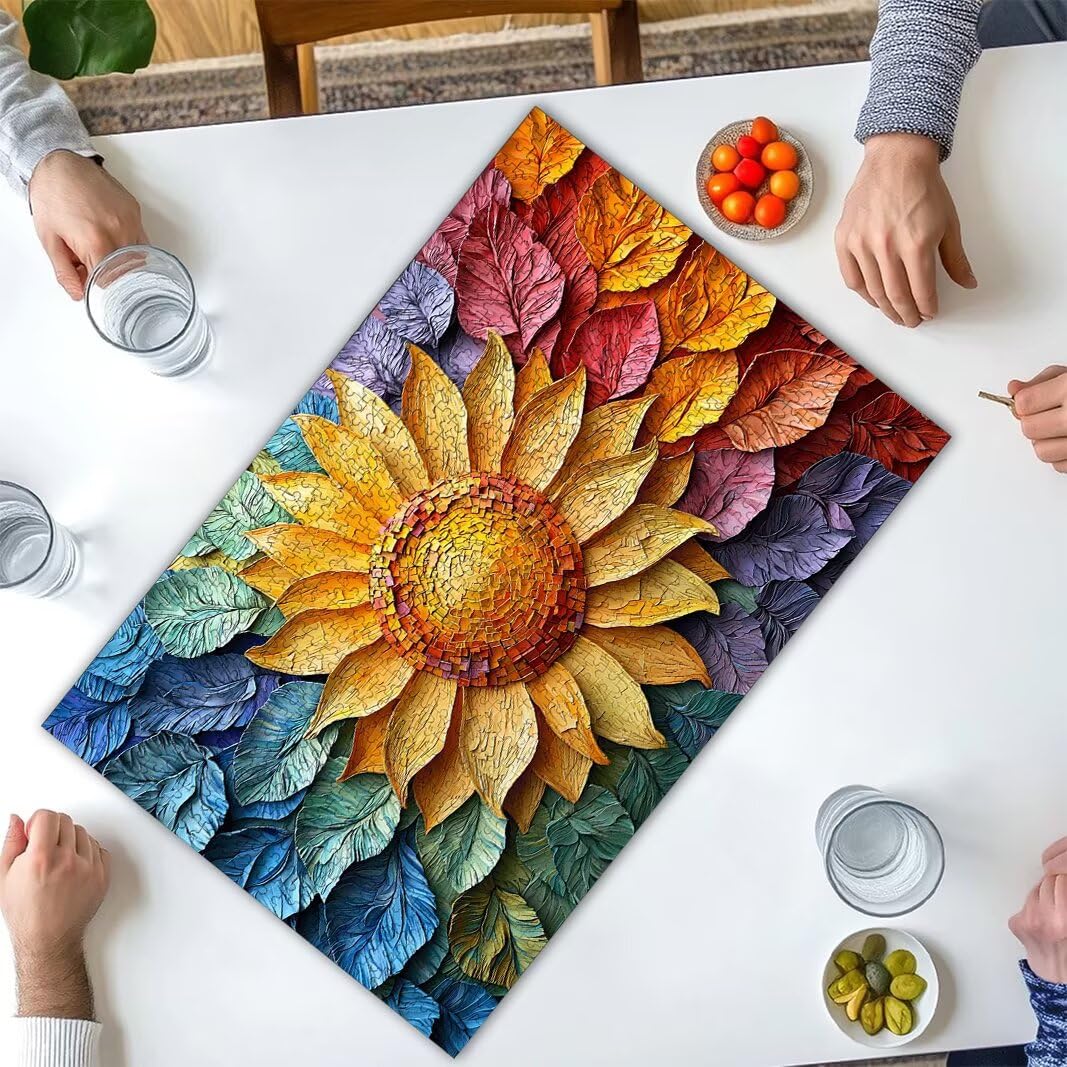 Puzzle 5000 Piezas, Puzzle Girasol de Madera para Adultos, Regalos -2474