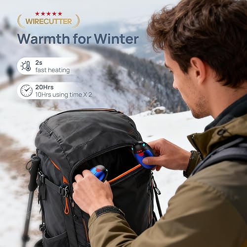 Miniatura 4 de Hand Warmers Rechargeable, 2 Pack Portable Pocket Hand Warmers, 20Hrs Long Heating Double Warm Electric Handwarmers, Reusable Heater for Outdoors