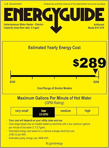 Vista 45 de Airthereal Calentador de agua eléctrico sin tanque, 8 kW, 240 voltios, agua caliente sin fin a demanda, auto modula para ahorrar energía, uso